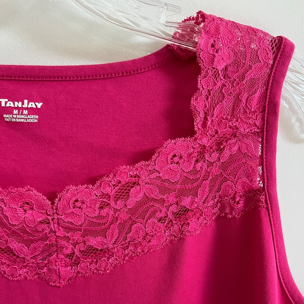 Deep Raspberry Lacy Top  M - Picture 3 of 8
